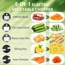 5-In-1 Vegetable Chopper Electric,Stainless Steel Chopper With Slice Strips