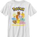 Pokemon Kids Poke Mang Boys Short Sleeve Tee Shirt (X-Small, White)