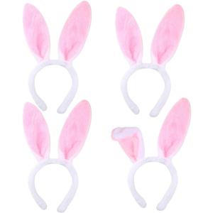 LovesTown Bunny Ears Headbands, 4 PCS Rabbit Ear Hairbands for Easter Party Masquerade Animal Theme Party