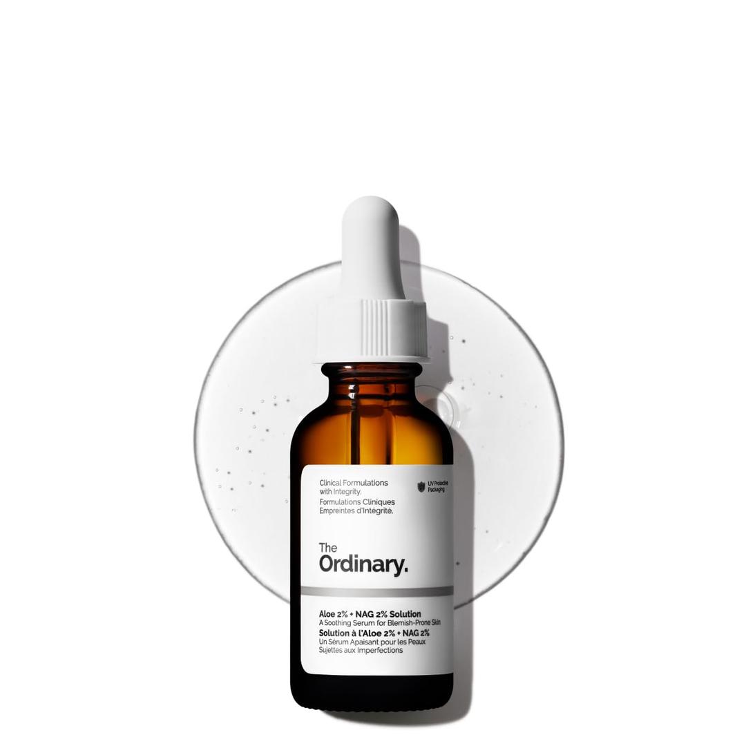 The Ordinary Aloe 2% + NAG 2% Solution, Soothes Skin and Targets Post-Acne Marks, 1 Fl Oz