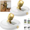 Rechargeable Battery LED Spotlight Indoor: Wireless Mini Art Accent Spot Lights with Timer Remote - Small Dimmable Uplight for Plants Display Painting Dartboard Artwork Portrait Closet (2 pack-white)