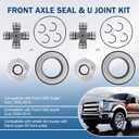 Front Axle Seal & Greaseable U Joint Kit & Hub O-Ring & Dust Seals Compatible with Ford F250 F350 Super Duty with Dana Super 60 2005-2015 Replace# 2017426 2014835 54983 25-332X SPL55-3X