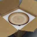Pokini 10 Inch Dinner Plates Set of 6, Stoneware Round Salad Dessert Plates, Serving Plates, Microwave & Dishwasher Safe, Brown and Yellow