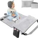 Toddler Travel Airplane Bed Kids Airplane Extender Sea, Travel Inflatable Foot Rest Portable Travel Bed Grey