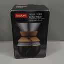 Bodum 34oz Pour Over Coffee Maker, HighHeat Borosilicate Glass with Reusable Stainless Steel Filter and Cork Grip  Made in Portugal