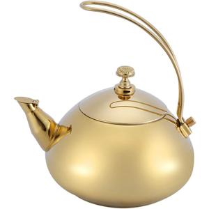 1.5L Stainless Steel Teakettle Classical Teapot Teakettle Fast Water Heating Boiling Pot(Gold)