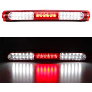 1997-2003 Ford F150 / 2004 Heritage LED 3rd Third Brake High Mount Light Cargo Light Stop Lamp (Red) (Chrome Housing + Red Lens)