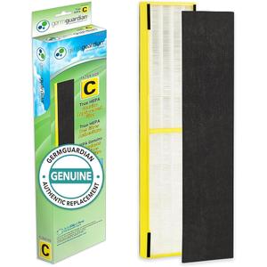 Germ Guardian FLT5000 True HEPA Genuine Air Purifier Replacement Filter C for GermGuardian AC5000E, AC5250PT, AC5300B, AC5350B, CDAP5500