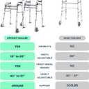 Narrow Walker Folding Upright Walker - with Removable Armrests, 450LBS Heavy Duty, Width & Height Adjustable Narrow Walkers for Seniors, Disabled, Bariatric