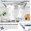 Pacific Range Hood, 900 CFM, 30 Inches, Stainless Steel, Auto Heat Cleaning, 3-way ducting options, PW2300HAS