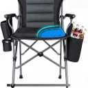 Tall Camping Chair for Adults, Tall Folding Directors Chair with Cooler Bag, Gel Cushion and Footrest, 440 lbs Heavy Duty Camping Portable High Chair for Beach, Sports, Outdoor Events