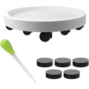 1Pack 20'' Plant Stand with Wheels,White