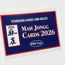 American Mahjong Cards Updated Revision 4 Pack Large Print Easy to Read (Blue)