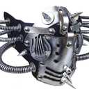 Ubauta DIY Steampunk Leather Mask - Adjustable Cosplay Mask with Rivets for Punk Masquerade, Tubular Design