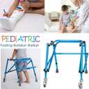 2-Wheel Compact Folding Walking Aid - Aluminum Height Adjustable, 220 lbs Weight Capacity for Kids & Petite Adults
