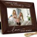 Gift for Parents Family - 4x6 Photo Frame with Inspirational Quote | Wall & Tabletop Display, Cherish Every Memory and Love Every Moment