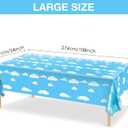 Tatuo Blue Sky White Clouds Birthday Party Supplies Cartoon Story Tablecloth Party Table Cover Cartoon Table Banner for Baby Kids Shower Birthday Decorations, 54 x 108 Inch(8 Pieces)