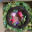 Briful 24 Inch Fall Wreath for Front Door, Autumn Floral Wreath | With Silk Peonies Orange Rose, Berries, for Thanksgiving Harvest Festival, Indoor Outdoor Farmhouse Wall Window Decor