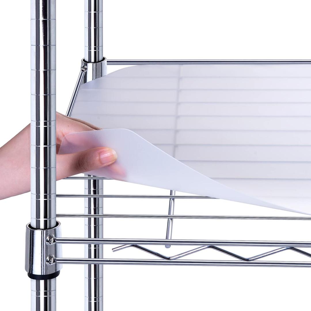 BRIAN & DANY Wire Shelf Liner 18" X 48", Heavy Duty Shelf Liners for Wire Shelving, Waterproof Protector Mats, Set of 6, Transparent