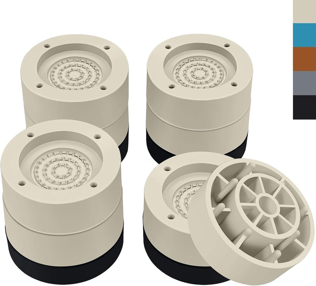 Furniture Risers 2 inch Round Bed Risers Heavy Duty Elevation in Heights 1 or 2 Inch for Chair Table and Desk Legs Lifting Adjustable Bed Lifts Risers (Pack of 12 Riser, Beige)