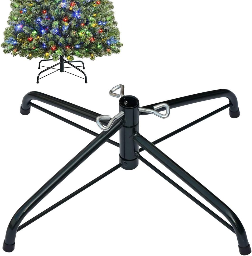 Replacement Christmas Tree Stand, Folding Christmas Tree Base for 4 Ft to 6.5 Ft Artificial Trees, Fits 0.5-1.26 Inch Tree Pole, Green