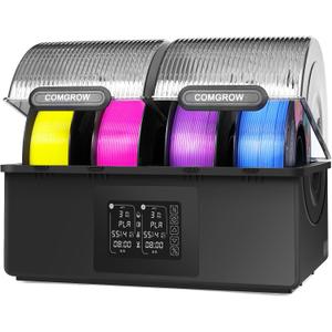 Comgrow Filament Dryer 4 Spools, SH03 Filament Storage Box, 200W PTC Heats Up to 85C, Fast Drying Auto Dehumiditification Dual Independent Heating Chambers for PLA PETG ABS TPU ASA1.75/2.85 mm