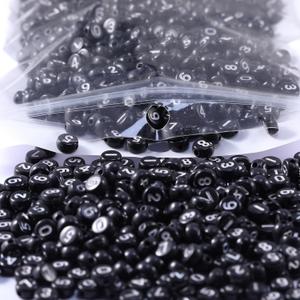 1000pcs Black Acrylic Number Beads 7x4mm Mixed Number Beads Acrylic Plastic Round Shape Loose Beads for DIY Phone Case Glasses Decoration Bracelets Necklaces Key Chains