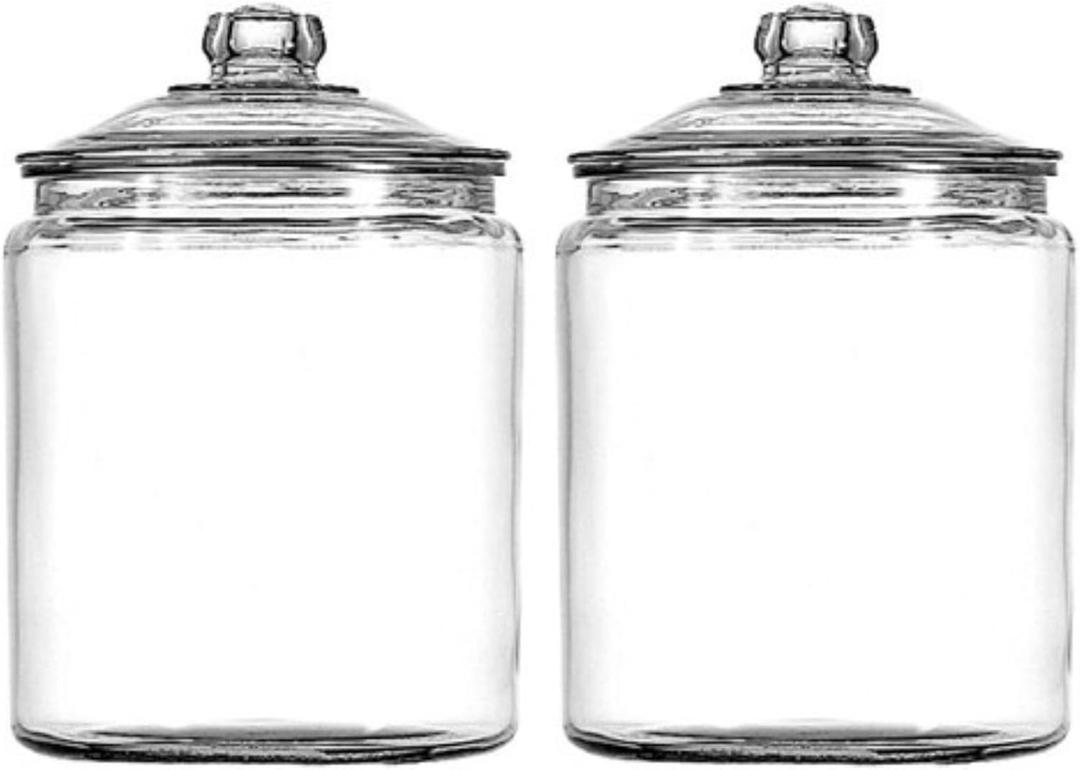 Anchor Hocking Heritage Hill 1 Gallon Glass Jar with Lid, Set of 2, 
Capacity	2 gallons