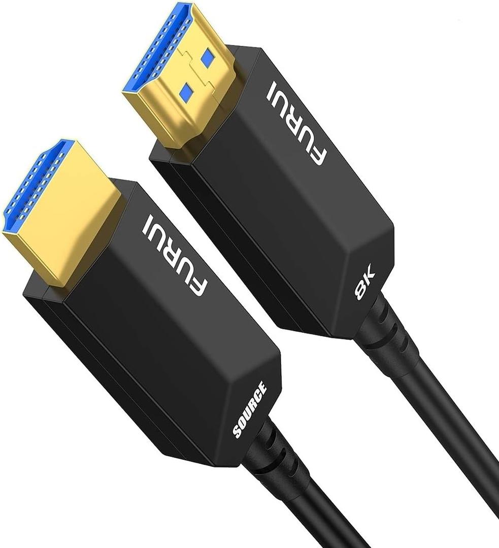 8K Fiber HDMI Cable 50ft, Fiber Optic HDMI 2.1 Cable 8K@60Hz,4K@120Hz 48Gbps, Dynamic HDR, eARC Compatible with RTX 3080/3090 Xbox Series X PS5 Denon AV Receiver LG Samsung Sony TV