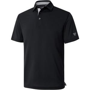 Mens Golf Shirt Short and Long Sleeve Moisture Wicking Dry Fit Performance Solid Casual Pique Golf Polo Shirts for Men (XXL)