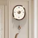 Wood Wall Clock Decorative for Living Room Decor 14 Inch Modern Design - Quiet Battery Operated Wall Clock Non Ticking Analog Quartz Movement, for Farmhous,Kitchen,Bedrooms, Small