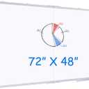 Magnetic White Board Dry Erase Board for Wall72" x 48" (6ft x 4ft) Wall-Mounted Aluminum Frame Marker Board, Foldable Portable Whiteboard with a Long Pen Tray for School, Classroom, Office & Home