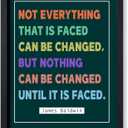 Poster Master Nothing Can Be Changed Until It's Faced Poster - James Baldwin Print - Motivational Quotes Art - Gift for Him & Her - Inspiring Decor for Living Room or Office - 8x10 UNFRAMED Wall Art