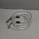 Petest 15ft Reflective Tie-Out Cable for Heavy Dogs Up to 125 Pounds (Black & Silver)