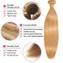 30 Inch #27 Blonde Bundles Human Hair Straight 1 Bundle 100 Gram/Bundle Unprocessed Brazilian Virgin Hair Honey Blonde Straight Bundles Human Hair Extensions