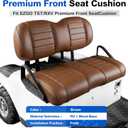 NOKINS Golf Cart Premium Seat Cushion Kit,Seat Back & Seat Bottom Cushion Assembly (Coffee Brown, Fits EZGO TXT/RXV)