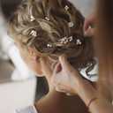 SWEETV 9 Pieces Bride Hair Accessories Pearl Wedding Hair Pins Leaf Bridal Hair Piece Vintage Hair Headpiece Leaf Hair Clips Jewelry for Women Bridesmaids Brides Flower Girls (Set-D-Gold)