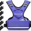 BAGAIL Adjustable Weighted Vest for Men 20-32lb, Comfortable U-Neck Rucking Vest with 6 Removable Weights, Storage Pocket and Reflective Strips for Strength Training, Advanced Bodyweight Workouts & Endurance