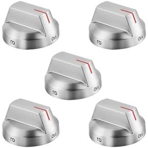 DG94-04167 Stove Knobs Replacement Parts for Samsung Gas Range Knob Stainless Steel NX60T8111SS NX60A6511SS/AA NE63A6511SS/AA Oven Dial Surface Burner Electric Knob Cooktop Assembly Knobs 5 Pcs
