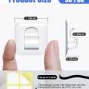 Hooks for Outdoor String Lights Clips: 50 Pack Square Clear Large Heavy Duty Light Hook Waterproof Adhesive Strips - Outside Hanging Rope Light Cable Cord Holders Organizer