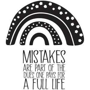 Children Mistakes are Part of The Dues Uplifting Quote Wall Decal Decoration Rainbow Boho Design Life Quotes Lasts Years and Easily Removable - Size: 36 in(W) x 40 in(H)