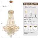 Luxury Gold Crystal Chandeliers 12 Lights Modern Chandelier for High Ceilings Large Pendant Light Fixture Foyer Staircase Hallway Entryway Living Room Hall Lobby 36" H x 23.5" D, Round H36"