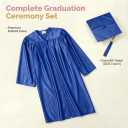 4Pcs Kindergarten Graduation Gown Sets with Year Tassel Stole and Certificate for Unisex Preschool Kids, 4, Royal Blue, 24(3'3"-3'5")
