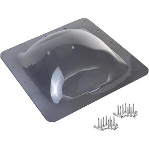 XMK RV Skylight Replacement,18" x 18" Skylight Outer Dome Fits All Standard 14" x 14" Opening,Outside Camper RV Skylight Cover for Trailer Fifth Wheel Motorhome Shower/Roof,Impact Resistant,Smoke Gray