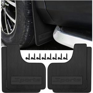 HZEL Car Mud Flaps, 4PCS Soft Flexible Bendable Rubber Vehicle Mudguard Splash Guard with Hardware Tool, Auto Exterior Protection Accessories for Front & Rear, Universal for Most Sedans (Black)