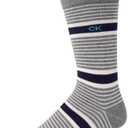 Calvin Klein Mens Dress Socks - 1 Pair Egyptian Cotton Blend with Comfort Stay-Up Cuff - Soft, Breathable & Smooth Crew Socks 7-12