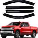 Window Visors Rain Guards for Chevrolet Chevy Silverado/GMC Sierra 1500 Crew Cab 2019-2025 2026 Accessories, Outside-Mount Tape-On Side Window Wind Deflectors Vent Visors Shades Rainproof