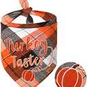 Malier Holiday Dog Bandana, Halloween Thanksgiving Classic Plaid Pet Bandana Embroidered Scarf Triangle Bibs Kerchief Pet Costume Accessories for Small Medium Large Dogs Cats Pets (Small, Style 4)