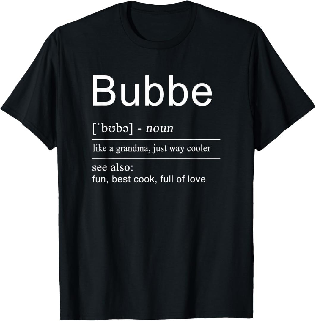 Yiddish & Jewish Grandma Bubbe T-Shirt Female, Large