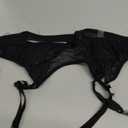 Lace Garter Belt with Metal Clips, Black Mesh Suspender Belt for Thigh Highs, 4 Straps,large